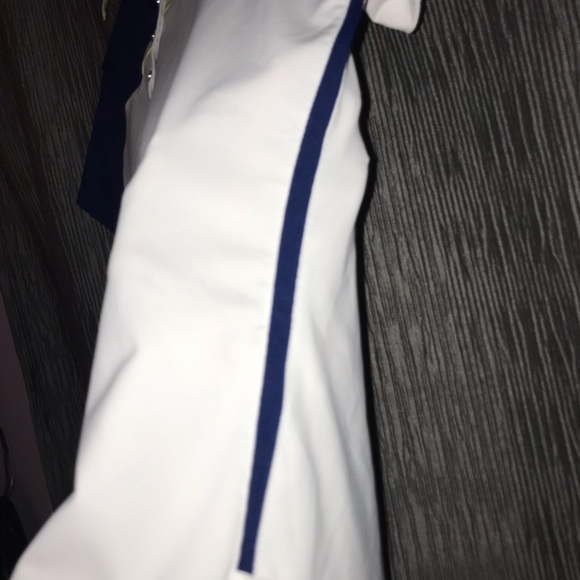 Women's Navy and White Polo Shirt - Picture 6 of 7